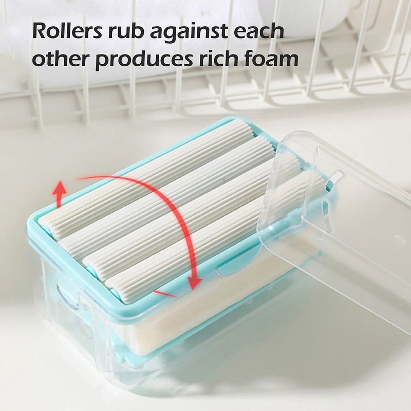 MeeTo Soap Dish with Drain Multifunctional Soap Dish Soap Cleaning Storage Foaming Box for Home Bathroom Kitchen Keep Soap Dry& Easy to Clean - Image 3