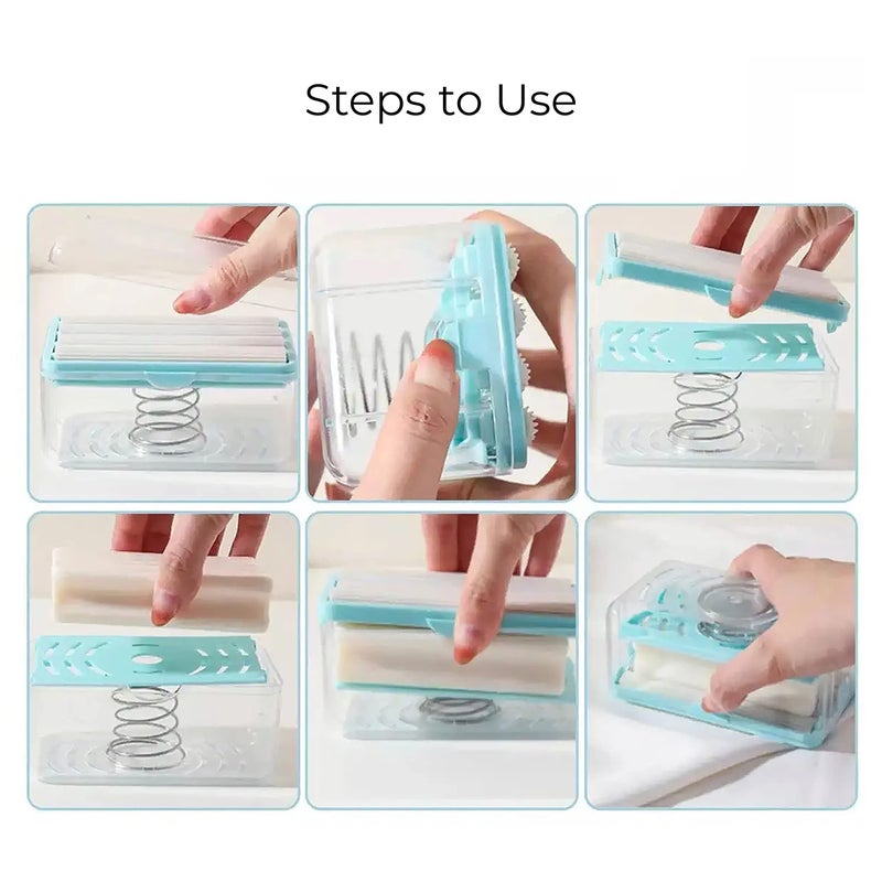 MeeTo Soap Dish with Drain Multifunctional Soap Dish Soap Cleaning Storage Foaming Box for Home Bathroom Kitchen Keep Soap Dry& Easy to Clean - Image 4