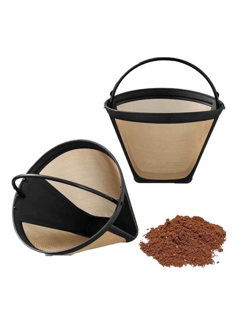 Reusable Coffee Filters, Permanent Replacement Coffee Filters with Stainless Steel Mesh Fit for Coffee Maker Filter and Brewers (2Pcs Pack)