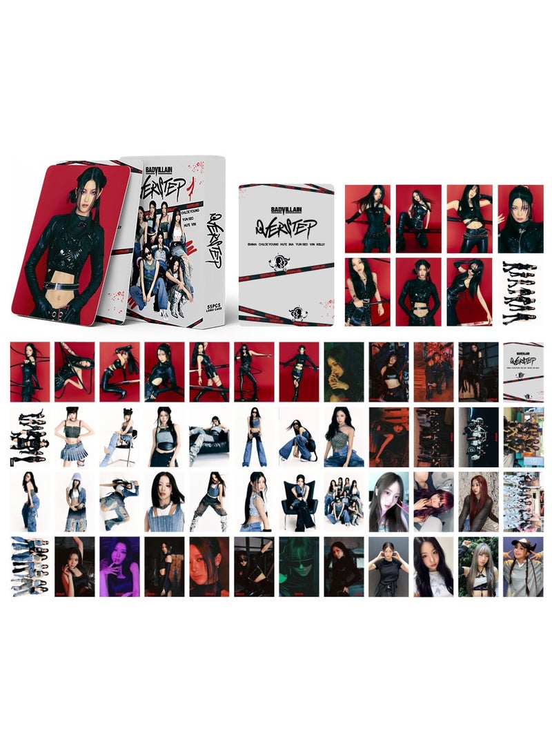 55Pcs BADVILLAIN OVERSTEP LOMO Cards Season's Greetings 2025 K-POP Album Gift PhotoCard Mini Poster Members - Image 2