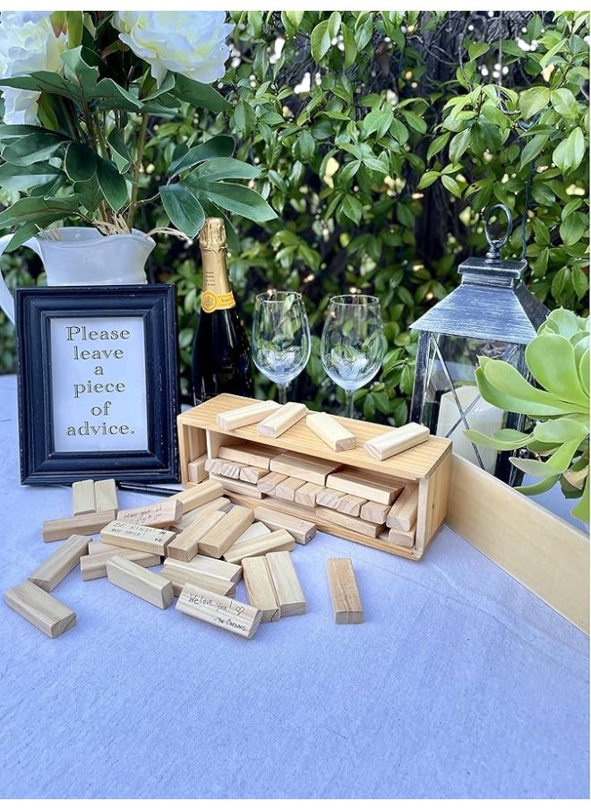 WE Games WE Games Wooden Block Stacking Tower, Block Party Stacking and Tumble Game, Party Game for Adults, Tumble Tower Wedding Guest Book Alternative, Tabletop Games, Includes Storage Case, 12 inches  - Image 4