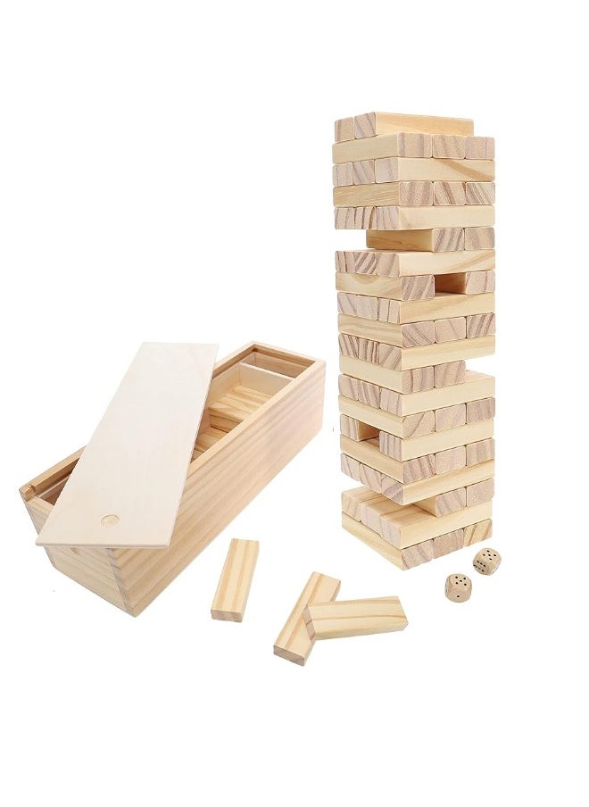 WE Games - WE Games Wooden Block Stacking Tower, Block Party Stacking and Tumble Game, Party Game for Adults, Tumble Tower Wedding Guest Book Alternative, Tabletop Games, Includes Storage Case, 12 inches - Image 1