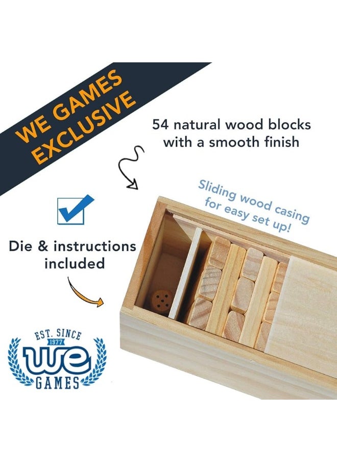 WE Games WE Games Wooden Block Stacking Tower, Block Party Stacking and Tumble Game, Party Game for Adults, Tumble Tower Wedding Guest Book Alternative, Tabletop Games, Includes Storage Case, 12 inches  - Image 2