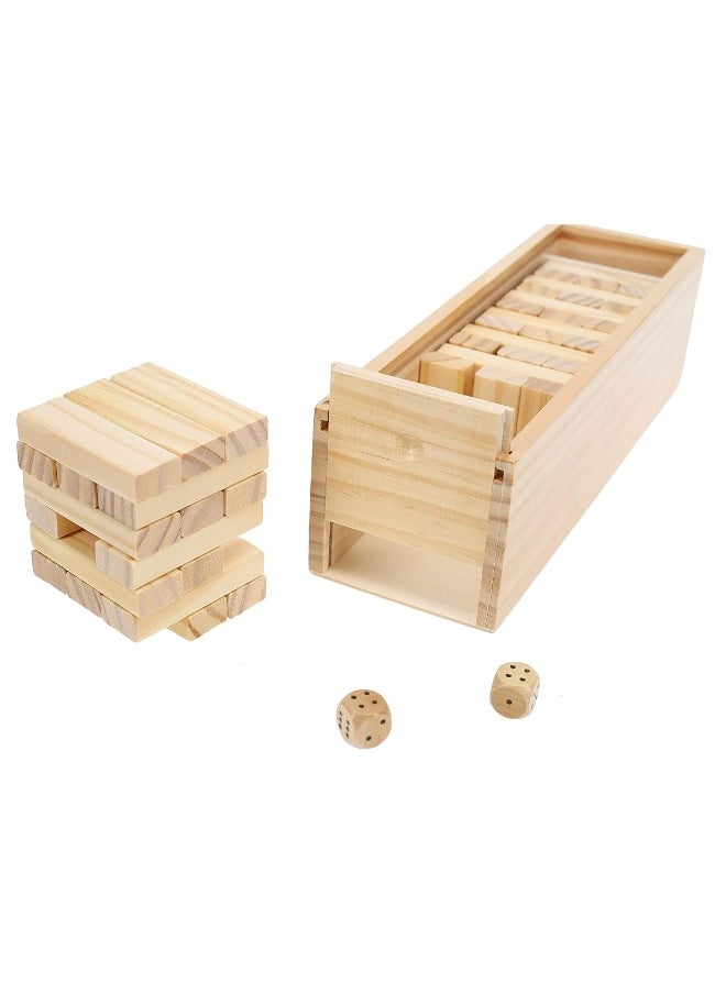 WE Games WE Games Wooden Block Stacking Tower, Block Party Stacking and Tumble Game, Party Game for Adults, Tumble Tower Wedding Guest Book Alternative, Tabletop Games, Includes Storage Case, 12 inches  - Image 5