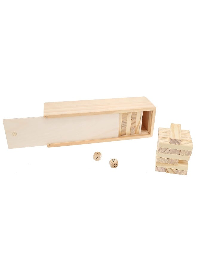 WE Games - WE Games Wooden Block Stacking Tower, Block Party Stacking and Tumble Game, Party Game for Adults, Tumble Tower Wedding Guest Book Alternative, Tabletop Games, Includes Storage Case, 12 inches - Image 1