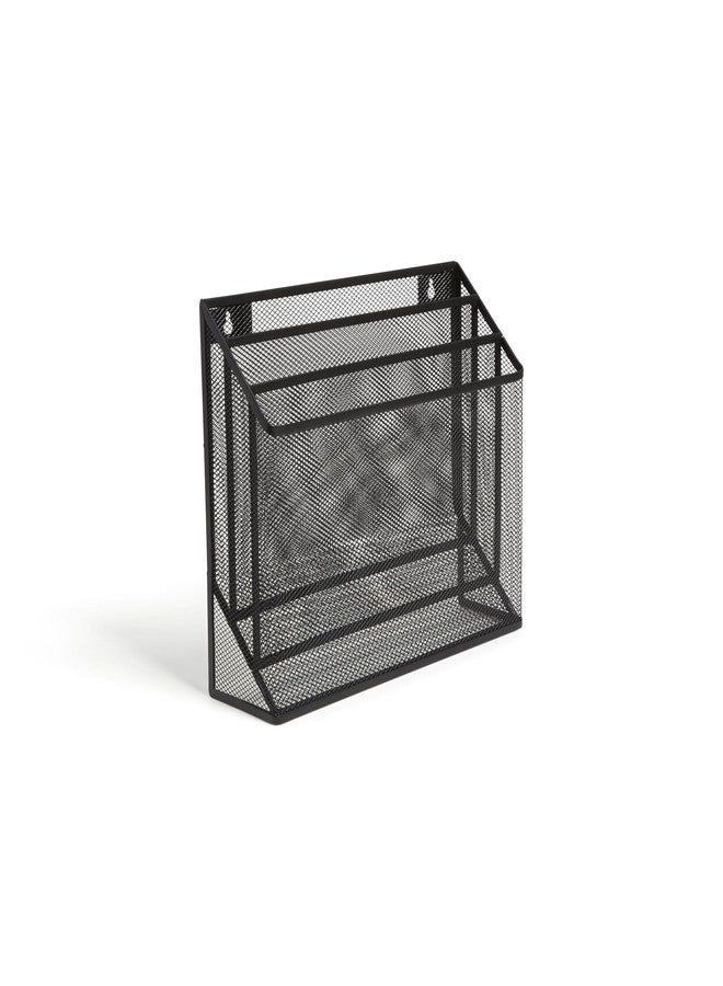 TRU RED Wire Mesh File Organizer, 3‑Compartment, Matte Black - Vertical Desktop Sorter for Files, Folders & Mail - Image 3