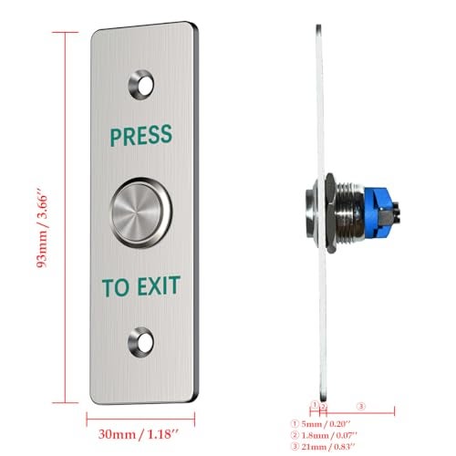 YUHANUS Push to Exit Button for Door Access Control Waterproof Stainless Steel Shell NO/COM Output - Image 4