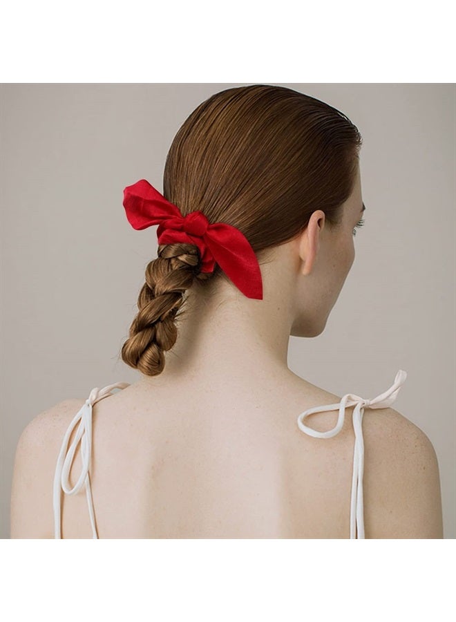 ACO-UINT 20 Pack Scrunchies Hair Ties for Thick Hair, Satin Scrunchies for Girls Hair Scrunchies with Bow for Women's Hair, Ponytail Holders Bunny Ear Scrunchies Hair Accessories for Women - Image 5