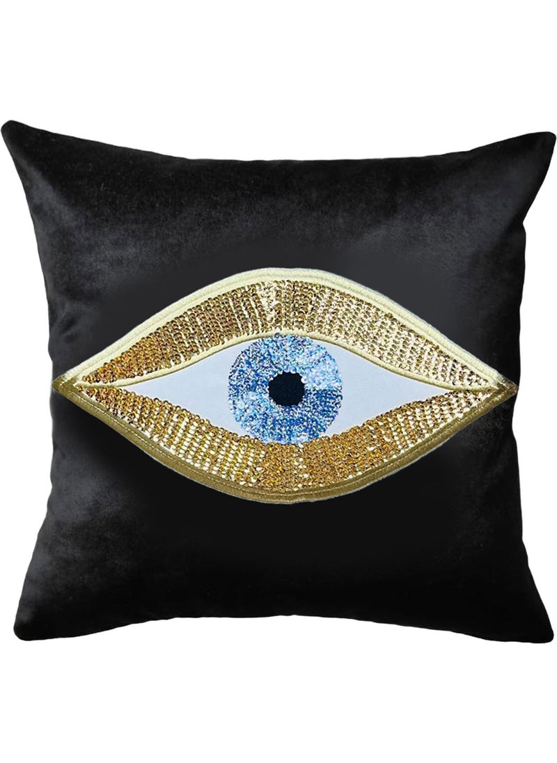 Decorative Black Velvet Gold Sequined Eye Patterned Cushion Cover - pzsku/ZB80860B4D77B9AE76A48Z/45/_/1741257073/aeac2dac-1bbc-482a-a4d0-445ff1d4739a