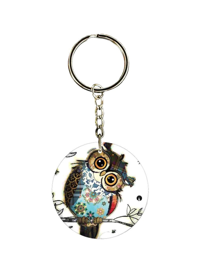 RKN Owl Printed Dual Sided Keychain