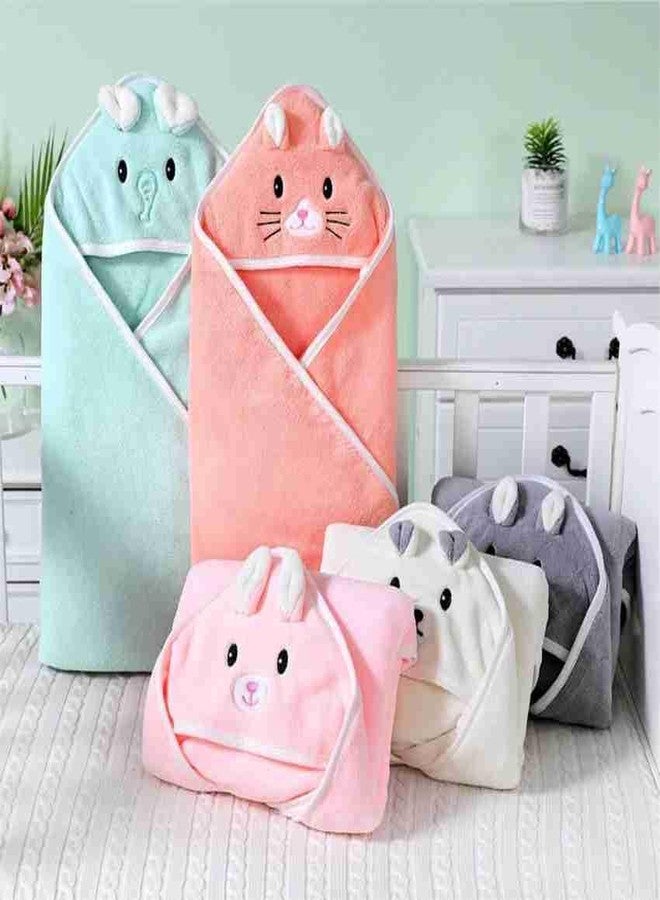 CUTEABLY مناشف أطفال لطيفة للغاية بغطاء رأس، بتصميم حيواني فريد للأولاد والبنات (أزرق سماوي) - Image 3