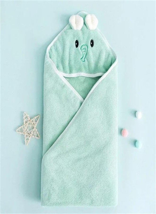 CUTEABLY مناشف أطفال لطيفة للغاية بغطاء رأس، بتصميم حيواني فريد للأولاد والبنات (أزرق سماوي) - Image 2