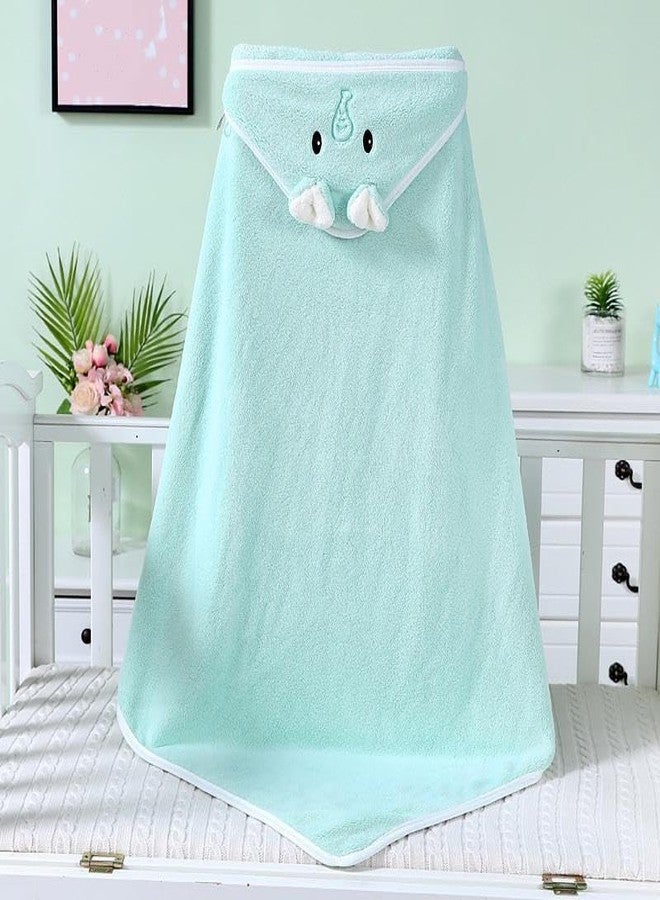 CUTEABLY مناشف أطفال لطيفة للغاية بغطاء رأس، بتصميم حيواني فريد للأولاد والبنات (أزرق سماوي) - Image 1
