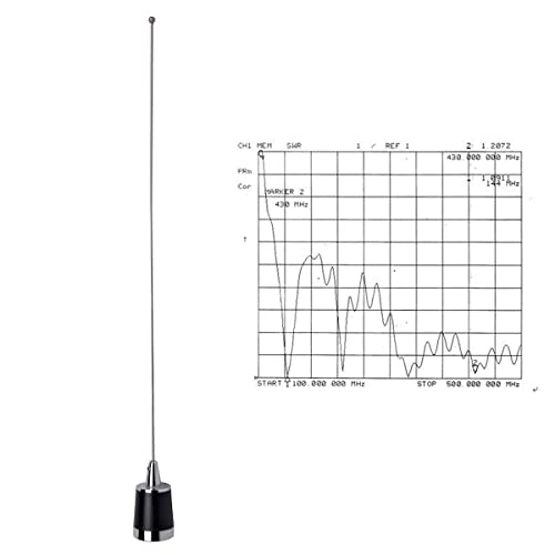 HYS Amateur Pre-Tuned Dual-Band VHF/UHF Dual Band NMO Antenna for 2m 70cm Mobile Radios W/Magnetic Base 5M(16.4ft) RG58 Cable PL-259 UHF Mag Mount - Image 2