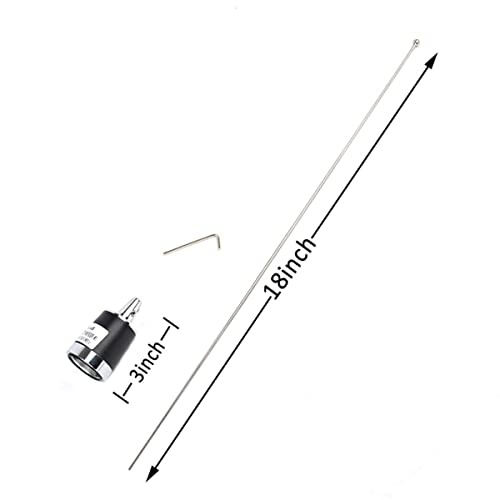 HYS Amateur Pre-Tuned Dual-Band VHF/UHF Dual Band NMO Antenna for 2m 70cm Mobile Radios W/Magnetic Base 5M(16.4ft) RG58 Cable PL-259 UHF Mag Mount - Image 3