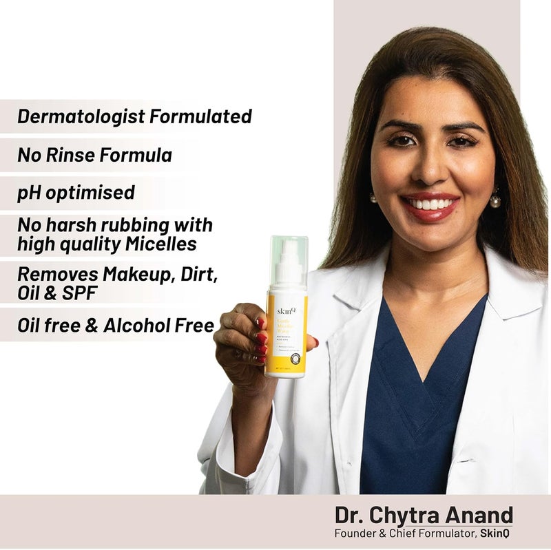 SkinQ SkinQ Micellar Water for Soothing Effect 100 ml  Makeup Remover with Niacinamide Aloe Vera  Glycerine For Glowing Skin  Dermatologist Formulated all Indian Skin Types Cleansing Water Removes Excess Oil and Soothes Skin  - Image 2