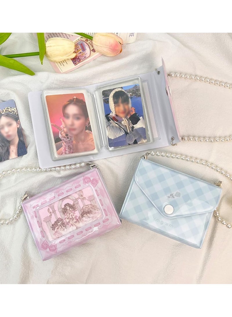 Barakah ألبوم بطاقات كيبوب 2 عبوات ألبوم بطاقات كيبوب محمول مع سلسلة خرز ألبوم بطاقات كيبوب حافظة بطاقات كيبوب كتاب بطاقات كيبوب منظم بطاقات كيبوب لجمعات كيبوب - Image 2