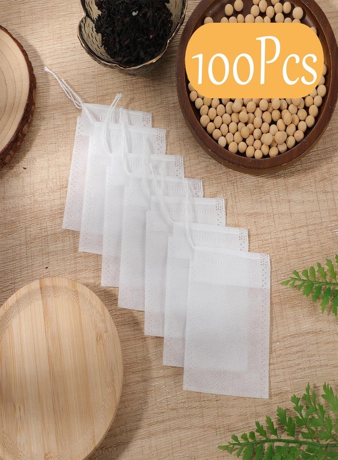 Zelphvt 100 Pcs Loose Tea Bags Leaf Tea Disposable Empty Teas Bags with String DIY Fillable Teas Bag for Coffee Spice 3.15✕2.4 Inch - Image 3