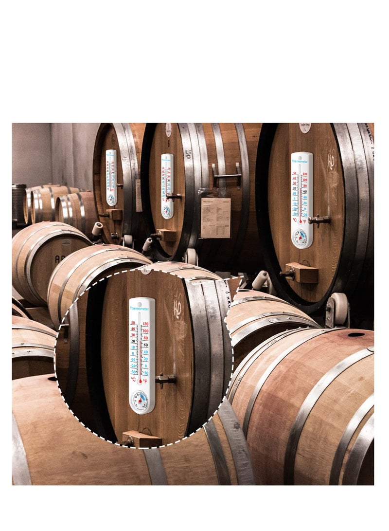 ترمومتر وقياس الرطوبة عمودي خارجي داخلي، ترمومتر خالٍ من الأسلاك مُثبت على الحائط، مع فهرنهايت وسلزيوس، للداخلية، الاحتباس الحراري، الحديقة، القبو، الخزانة، الثلاجة (6 قطع) - Image 4