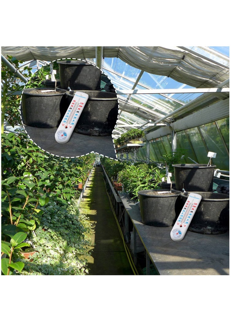 ترمومتر وقياس الرطوبة عمودي خارجي داخلي، ترمومتر خالٍ من الأسلاك مُثبت على الحائط، مع فهرنهايت وسلزيوس، للداخلية، الاحتباس الحراري، الحديقة، القبو، الخزانة، الثلاجة (6 قطع) - Image 5