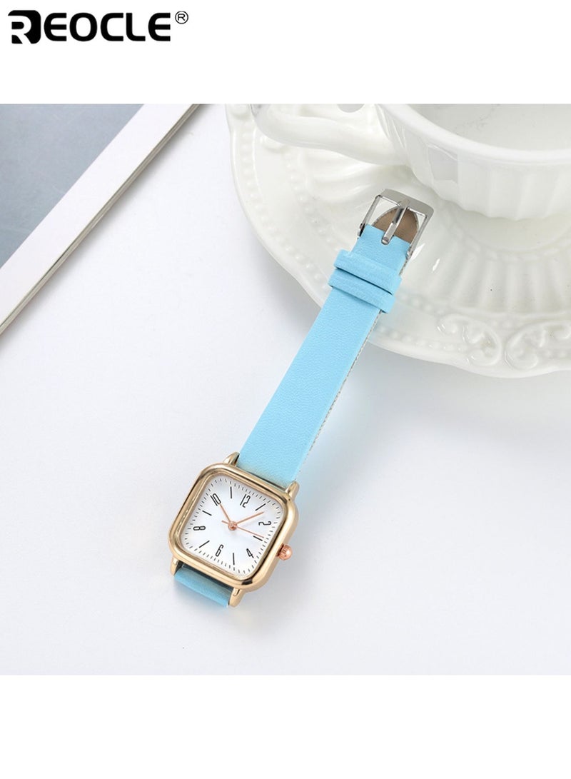 REOCLE Ladies Square Quartz Watch with Faux Leather Strap and Zinc Alloy Case Stylish Elegant Suitable for Daily Wear Office Parties Special Occasions Ideal Accessory for Women for Ladies for Adults - Image 5