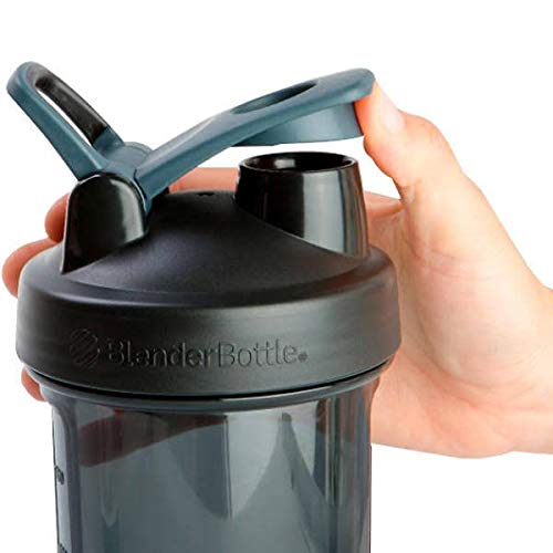 BlenderBottle Pro Series Shaker Bottle BlenderBall Rounded Base with SpoutGuard, 24 Ounce, 2-Pack (Black - Orange) - Image 2