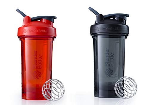 BlenderBottle Pro Series Shaker Bottle BlenderBall Rounded Base with SpoutGuard, 24 Ounce, 2-Pack (Black - Orange) - Image 5