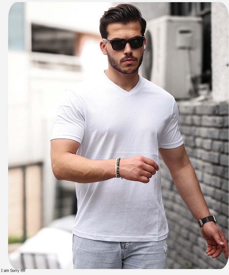 Sportlife Cotton V Neck T-shirt - Image 2