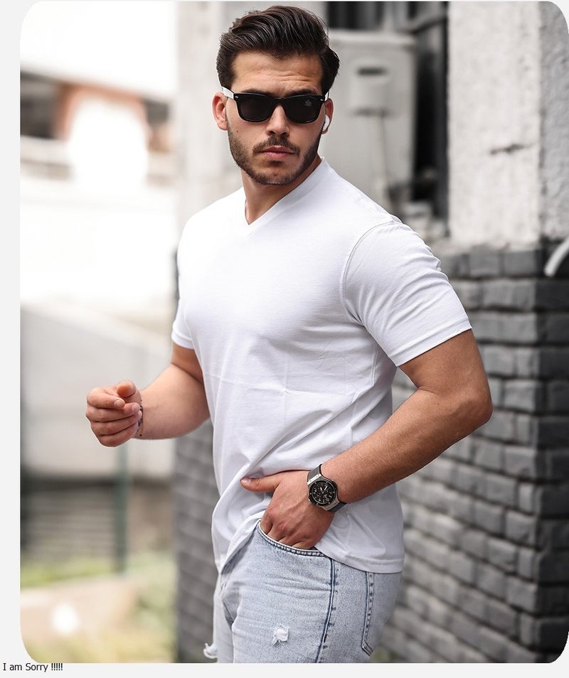 Sportlife Cotton V Neck T-shirt - Image 1