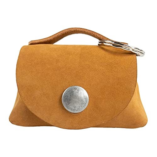 Hide & Drink Hide Drink Tiny Handbag with Key Ring Holder Handmade from Full Grain Leather Old Tobacco - Image 3
