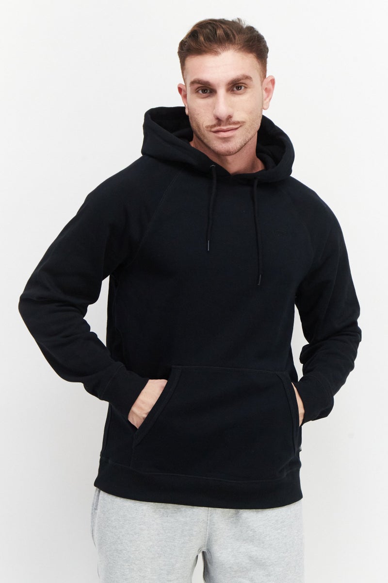 VANS سويت شيرت رياضي للرجال بأكمام طويلة مع شعار العلامة التجارية، أسود - Image 1