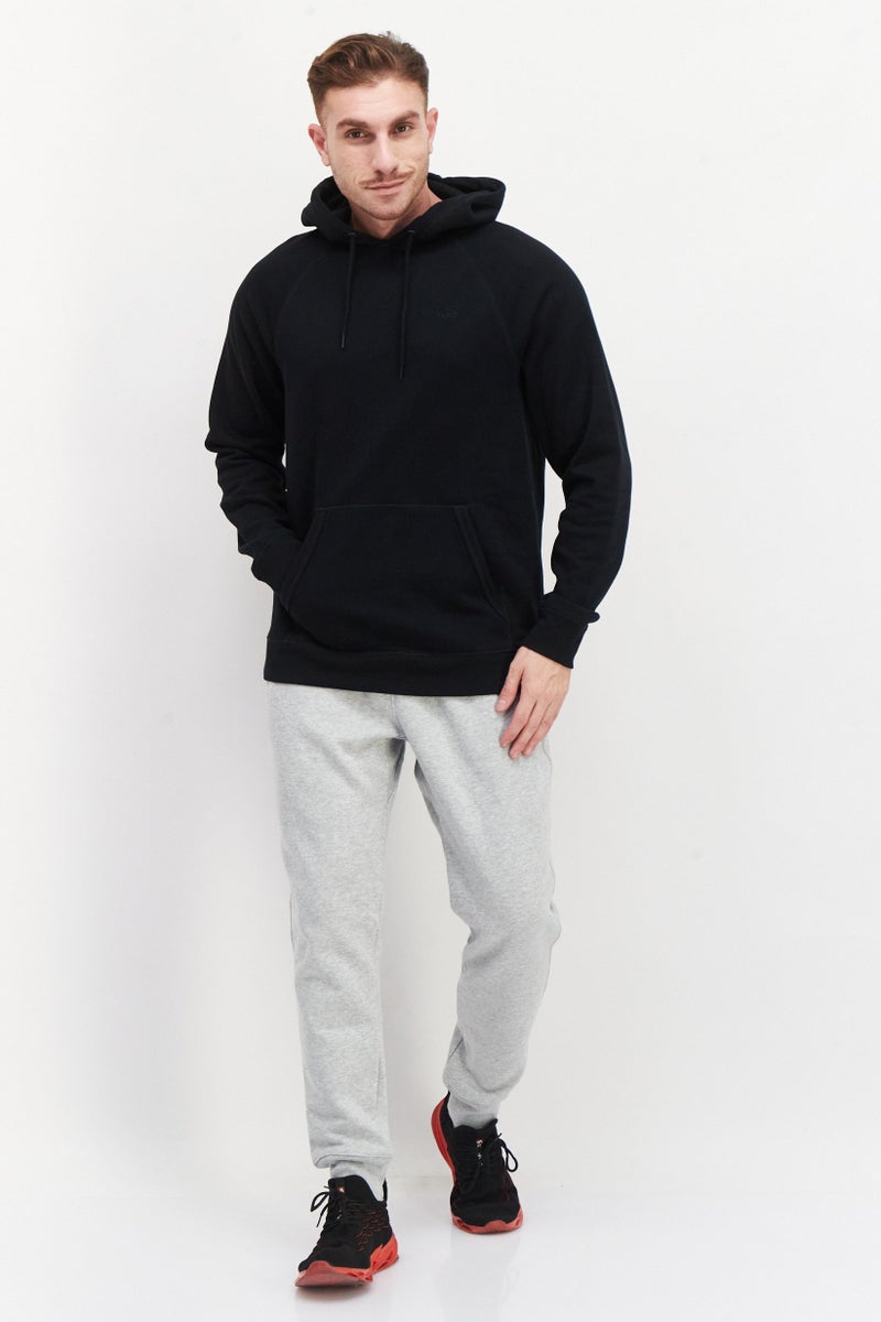 VANS سويت شيرت رياضي للرجال بأكمام طويلة مع شعار العلامة التجارية، أسود - Image 4