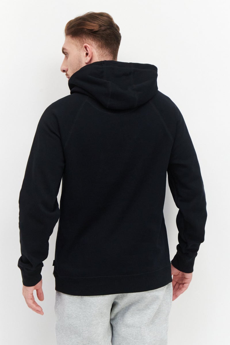 VANS سويت شيرت رياضي للرجال بأكمام طويلة مع شعار العلامة التجارية، أسود - Image 3