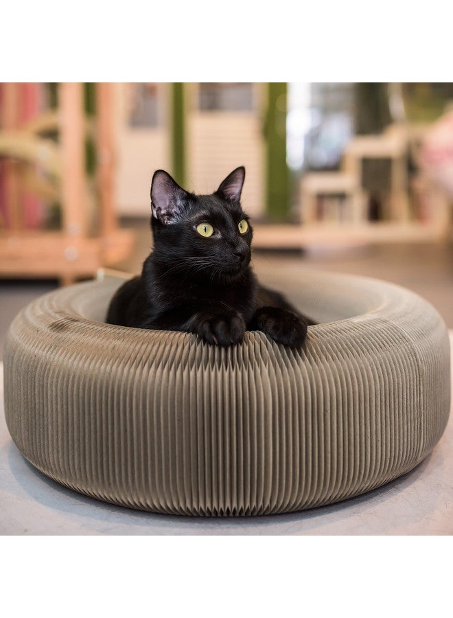 Elegant Home Fashions Elegant Home Fashions Cat Donut Bed Recycle Cardboard, Brown, 22.8"x 6.7" (DJ-CBD01001) - Image 1