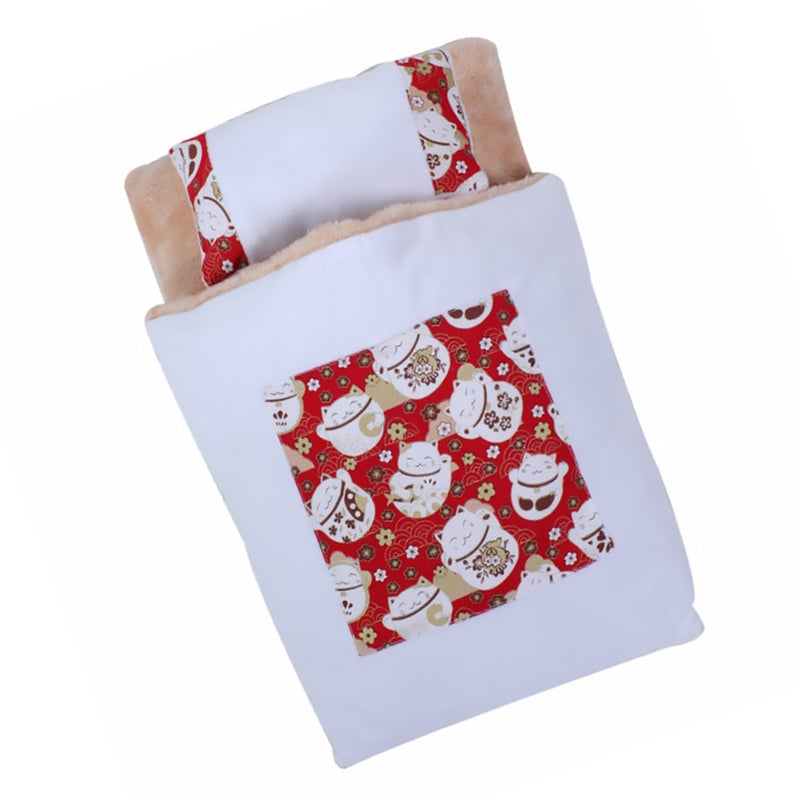 Japanese Style Lamb Cashmere Pet Bed Washable Warm Pet Kennel Cushion - Image 1