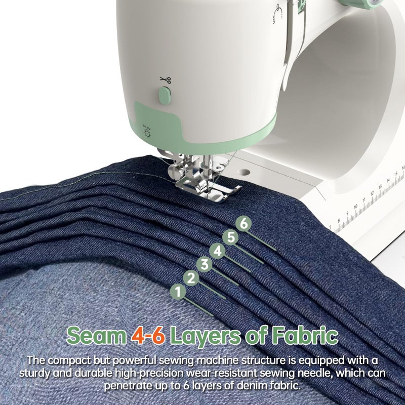 SnowVoice StitchMaster Pro:Ballet on twin needles.Sewing machine,sewing machine for beginners,Double needle and double thread,16 kinds of stitches.Sewing machine for Household,sewing machine for adults. - Image 5