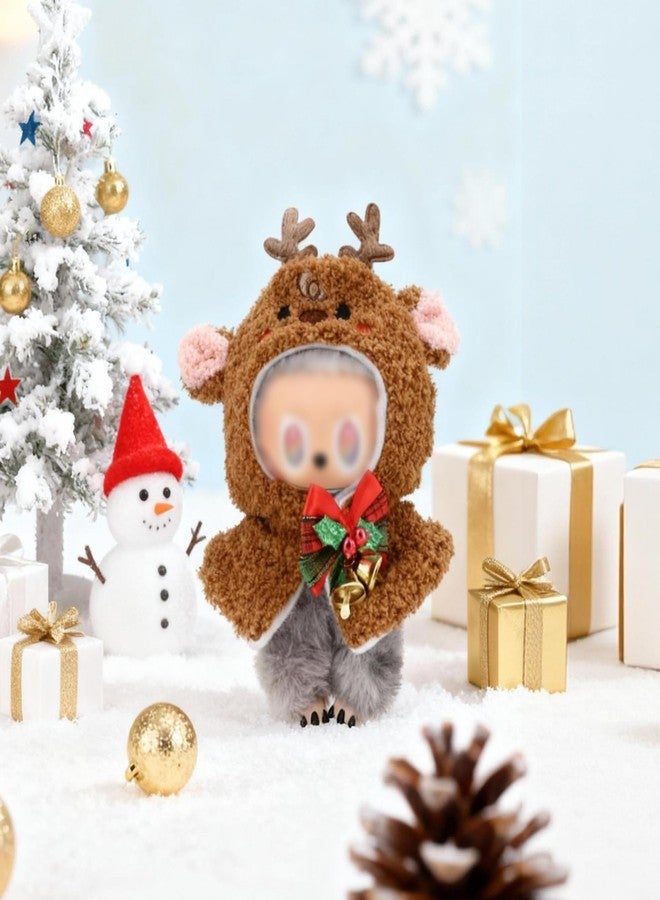 Evowatt Reindeer Cloak Clothes for Labubu Dolls - 17 cm Christmas Cape Outfit with Festive Accessories, Cute Holiday Costume for Labubu Figures (No Doll)_40 - Image 5