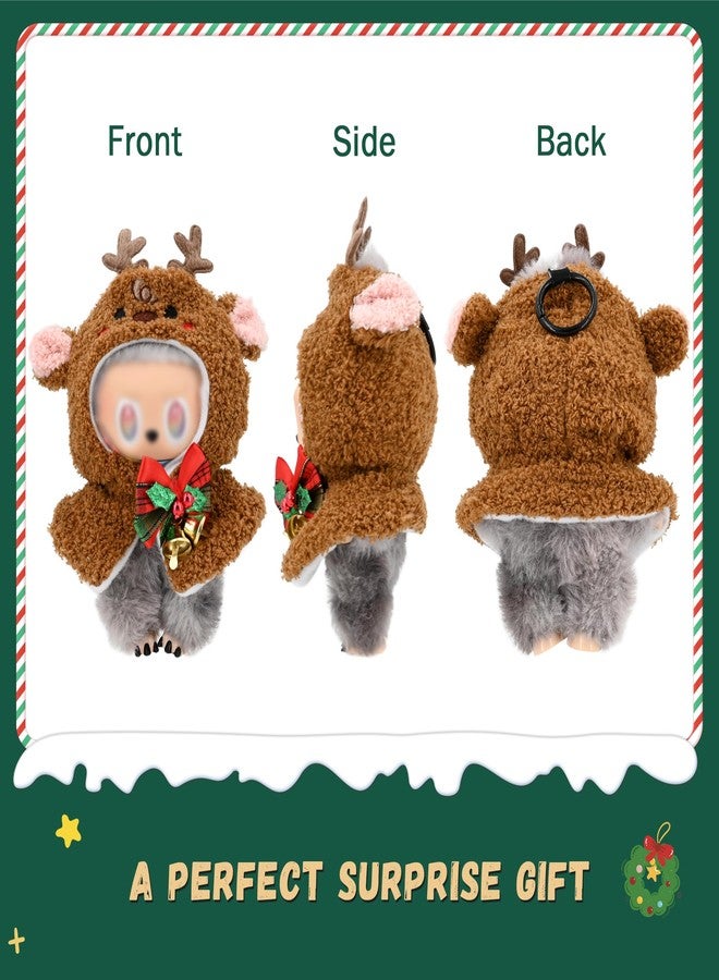 Evowatt Reindeer Cloak Clothes for Labubu Dolls - 17 cm Christmas Cape Outfit with Festive Accessories, Cute Holiday Costume for Labubu Figures (No Doll)_40 - Image 4