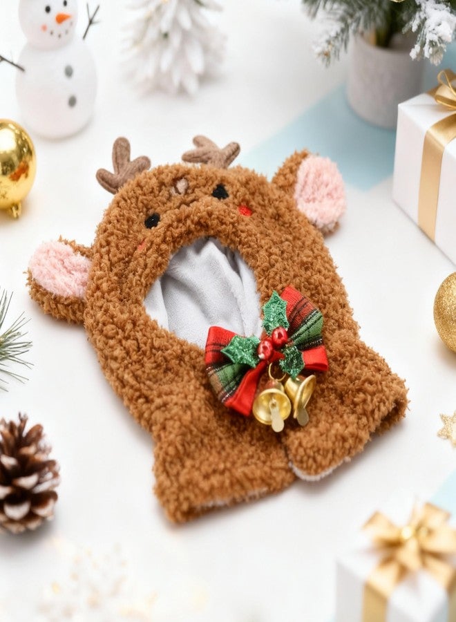 Evowatt Reindeer Cloak Clothes for Labubu Dolls - 17 cm Christmas Cape Outfit with Festive Accessories, Cute Holiday Costume for Labubu Figures (No Doll)_40 - Image 2