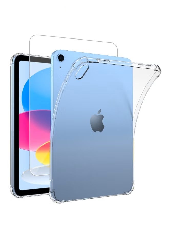 يويو تيك [2 في 1] غطاء لجهاز iPad (A16) الجيل الحادي عشر 11 بوصة (2025) / iPad الجيل العاشر 10.9 بوصة (2022) مع واقي شاشة من الزجاج المقوى عالي الدقة، نحيف وخفيف الوزن، مقاوم للاصفرار، غطاء مرن مقاوم للصدمات لجهاز iPad 11 2025 / iPad 10 2022 (شفاف) - Image 1