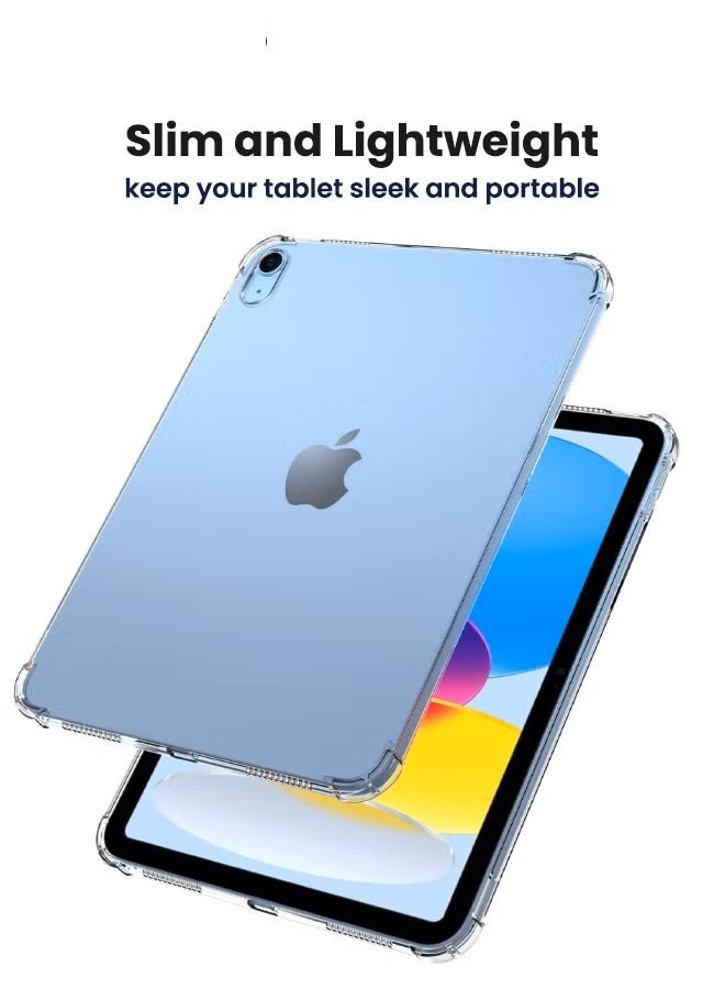 يويو تيك [2 في 1] غطاء لجهاز iPad (A16) الجيل الحادي عشر 11 بوصة (2025) / iPad الجيل العاشر 10.9 بوصة (2022) مع واقي شاشة من الزجاج المقوى عالي الدقة، نحيف وخفيف الوزن، مقاوم للاصفرار، غطاء مرن مقاوم للصدمات لجهاز iPad 11 2025 / iPad 10 2022 (شفاف) - Image 3