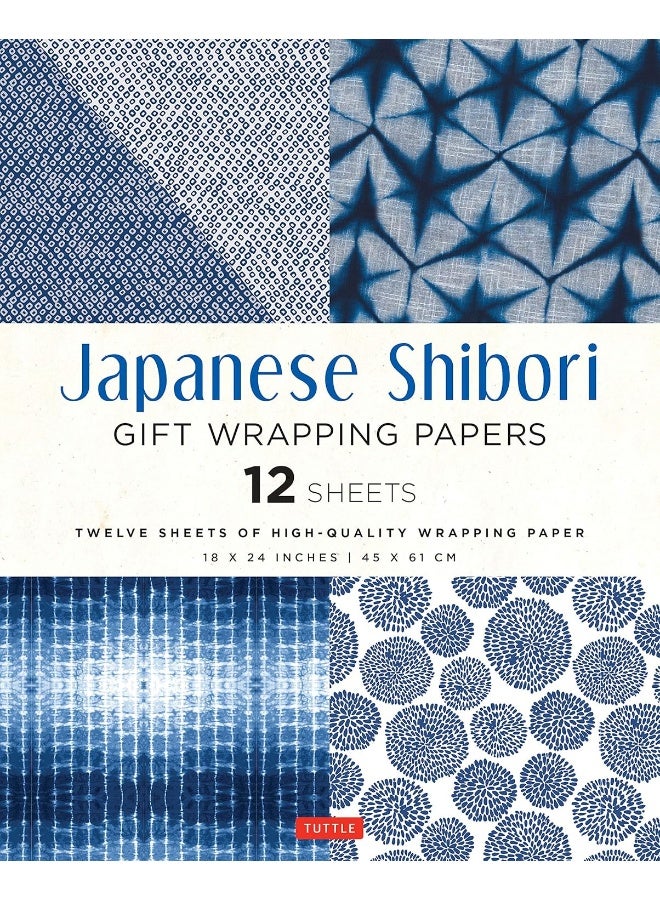 Japanese Shibori Gift Wrapping Papers - 12 Sheets: 18 x 24 inch (45 x 61 cm) Wrapping Paper  - Image 1