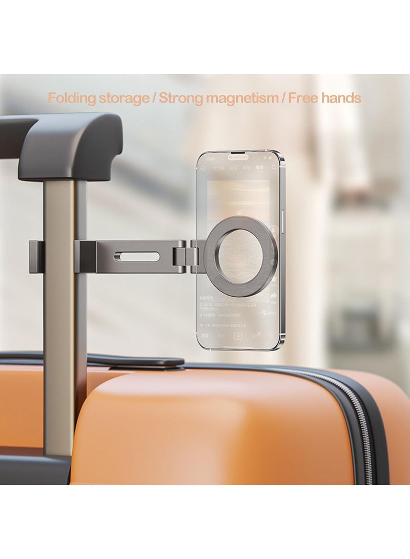 Hihonor Aluminum Airplane Phone Holder with 360° Rotation, Ultra Strong Magnetic Phone Mount for Travel/Tripod, Hands-Free Accessories Compatible with All Phones, Plane Travel Essentials, Grey  - Image 2