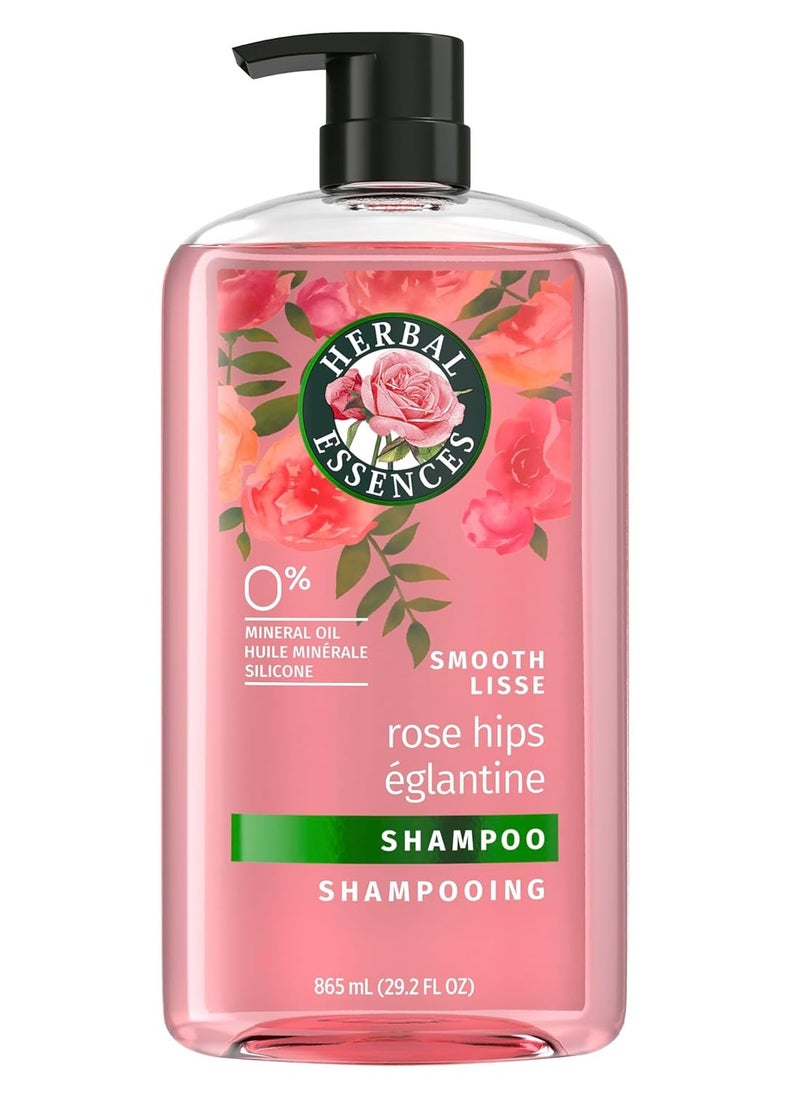 Herbal Essences شامبو ثمر الورد من هيربال إسنسز - شعر ناعم ولامع مع فيتامين إي وزيت الجوجوبا، آمن للشعر المصبوغ، برائحة الأزهار، خالٍ من القسوة، تم اختباره من قبل أطباء الجلدية، 29.2 أونصة سائلة  - Image 1