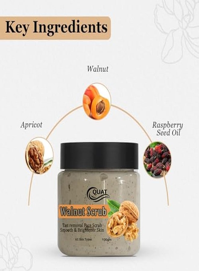QUAT Walnut Face Scrub for Deep Exfoliation, Blackhead Removal & Smooth Skin | Natural Walnut Shell Scrub to Remove Dead Skin, Dirt & Impurities - 100 g - Image 5
