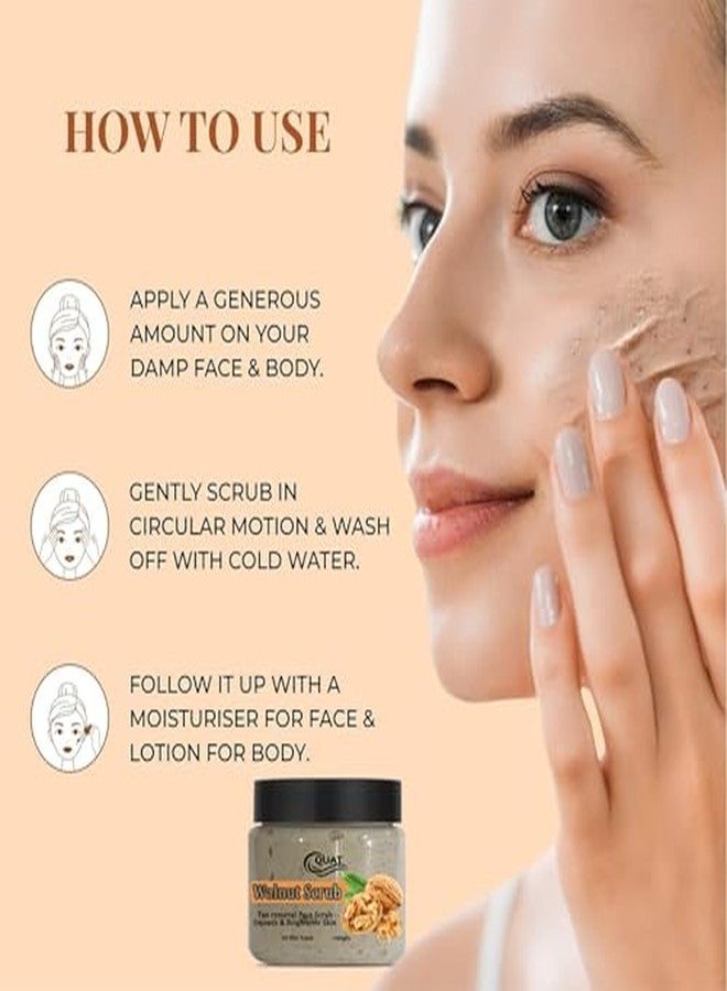 QUAT Walnut Face Scrub for Deep Exfoliation, Blackhead Removal & Smooth Skin | Natural Walnut Shell Scrub to Remove Dead Skin, Dirt & Impurities - 100 g - Image 3