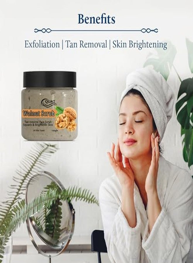 QUAT Walnut Face Scrub for Deep Exfoliation, Blackhead Removal & Smooth Skin | Natural Walnut Shell Scrub to Remove Dead Skin, Dirt & Impurities - 100 g - Image 4