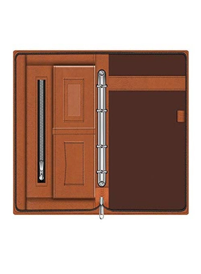 FEDUS Multipurpose Mens & Womens Leatherette Professional File Folders for Certificates, Documents Holder, Document Bag, Portfolio, Executive File Legal Size Documents Holder with 25 Leafs Brown - Image 2