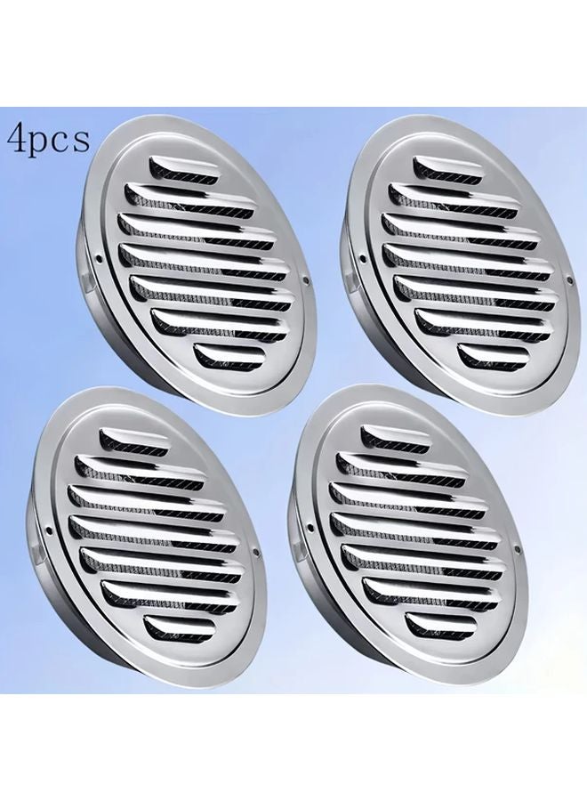 4pcs 4 Inch Stainless Steel Vent Cover With Filter Screen Corrosion Resistant - Image 1