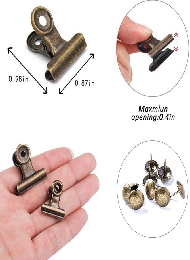 YUCHIYA Bulldog Clips with Hole for Push-pin, Paper File Clips with Strong Spring, Small Metal Binder Clips, Seal Clamps for Coffee Tea Food Bags, Decorative Clips for DIY Photo Grid (Bronze, 22 mm) - Image 3